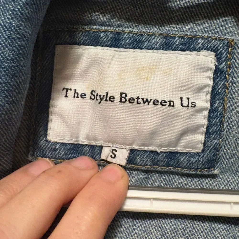 Distressed Light Blue Denim Jacket with Back Cutouts - Picture 2 of 3